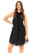 Halter Swing Mini Dress - Black Petal